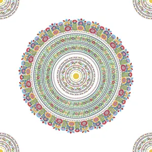 Central Europe Background Image Drucke: Hungarian decorative seamless pattern design