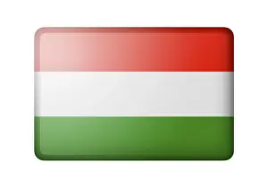 European Symbol Drucke: The Hungarian flag. Rectangular matte icon