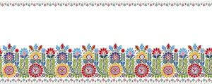 Hungarian Embroidery Pattern Drucke: Hungarian vector embroidery pattern for borders