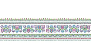 Ornamental Plant Structure Drucke: Hungarian vector embroidery pattern for borders