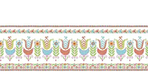 Hungarian Embroidery Pattern Drucke: Hungarian vector embroidery pattern for borders