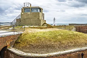 British Defence Fortifications Drucke: Hurst Point Lighthouse and Hurst Castle