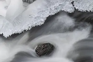 Nordic Winter Landscapes Drucke: Ice formations on a flowing stream