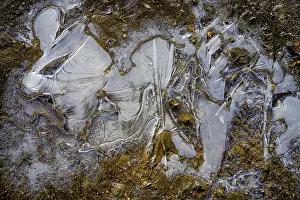 Northern Europe Winter Scenes Drucke: Ice structures on the ground, Kerlingarfjoll
