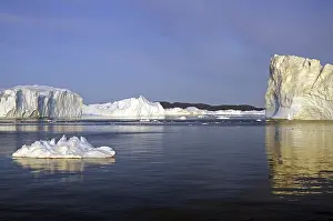 Polar Region Photography Drucke: Icebergs reflected in the water