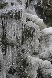 Frozen Water Body Europe Drucke: Iced-over stream, ice formations