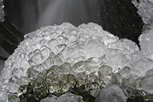 Hesse Germany Winter Scene Drucke: Iced-over stream, ice formations