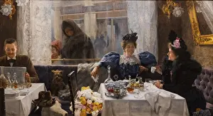 Drucke von Ignacio Diaz de Olano, Restaurant, 1937, Öl auf Leinwand, Museum der Feinen Künste von Alava, Vitoria, Baskenland, Spanien Karte Drucke: Ignacio Diaz de Olano, Restaurant.