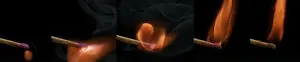 Black Background Image Drucke: Igniting Match against Black background