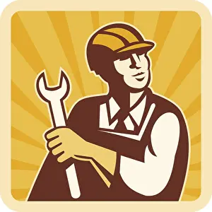 Construction Worker Drucke: Illustration of a Construction worker