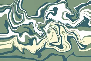 Minimalist Illustration Drucke: This illustration features an abstract background with flowing