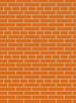 Empty City Street View Drucke: Illustration of a red brick wall background