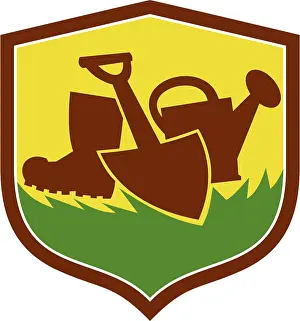 Mountain Range Background Drucke: Illustration of a spade