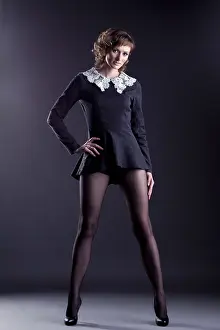 Contemporary Fashion Model Drucke: Image of beautiful middle-aged model posing in studio