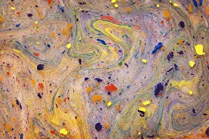 Vibrant Abstract Art Drucke: This image captures an intricate pattern of vivid