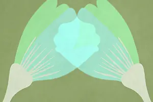 Green Background Design Drucke: The image features an abstract