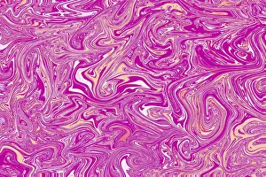 Pastel Color Scheme Drucke: This image features a vibrant abstract pattern with swirling pink