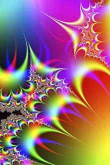 Abstract Fractal Art Drucke: This image features a visually captivating display of colorful fractal patterns