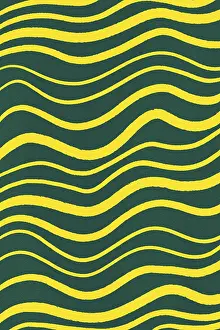 Colorful Decoration Drucke: This image features wavy yellow lines on a dark background