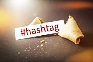 Astrology Horoscope Drucke: An image of a fortune cookie with message hashtag