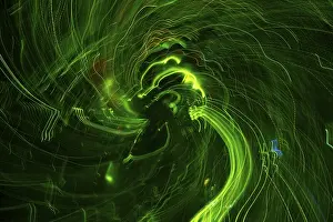 Abstract Light Background Drucke: An image of green moving lights background