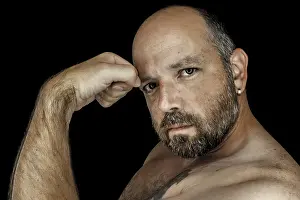 Bearded Men Drucke: An image of a handsome man with a beard