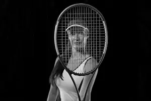 Recreational Activity Picture Drucke: Image of a tennis player with a racket