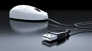 Personal Computer Accessories Drucke: An image of a typical computer mouse