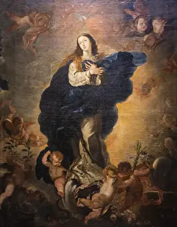Drucke von Unbefleckte Empfängnis, Öl auf Leinwand, Claudio Coello, 17. Jahrhundert, Diözesanmuseum Huesca, Aragonische Gemeinschaft, Spanien Claudio Coello Drucke: Unbefleckte Empfängnis, Öl auf Leinwand.