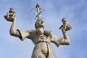 Central Europe Nature Shot Drucke: Imperia statue in the blue sky