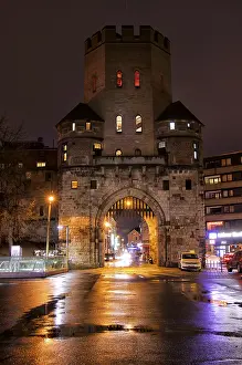 German Cityscape At Night Drucke: Impression of Cologne by night