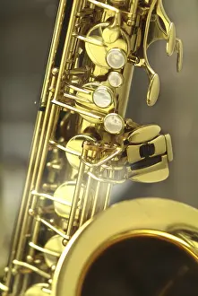 Old Saxophone Drucke: Impression of an old saxophone, section