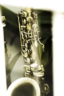 Old Saxophone Drucke: Impression of an old saxophone, section