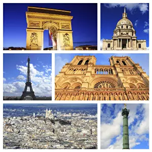 Collage Drucke: Eindrücke von Paris, Collage von Reisebildern.