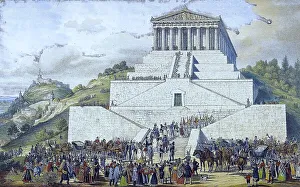 Bavarian Heritage Buildings Drucke: The inauguration of the Walhalla