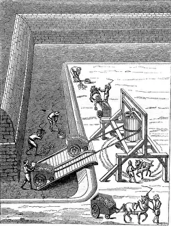 Deserted Amusement Park Scene Drucke: Incline with carousel, Augustine Ramelli