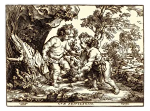 Christian Faith Image Drucke: The Infant Christ and Saint John Playing with the Lamb