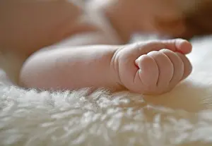 Caucasian Ethnicity Studio Photography Drucke: Infant, three months, detail view