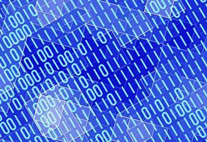 Electronic Technology Images Drucke: Information binary code technology background