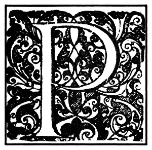 Colorful Botanical Prints Drucke: Initial or an initial P, ornamental initial letter