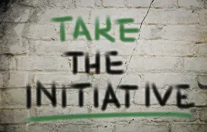 Symbolic Picture Concept Drucke: Take The Initiative Concept