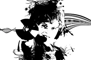 Japanese Zen Sumi E Ink Painting Drucke: Ink draw with child
