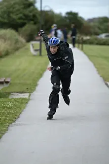 Northern Germany Beach Vacation Drucke: Inline skating