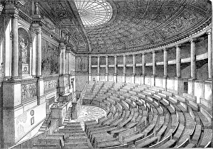 Deserted Parliament Illustration Drucke: Inside the Chamber of Deputies