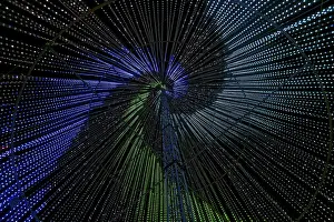 Bilder Datiert 20. Januar 2024: Im Inneren des ILLUMI- Baumes, Lichtshow.