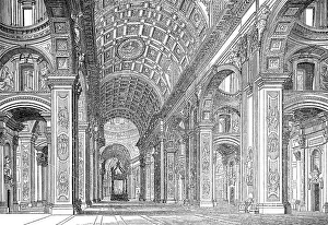 St Peters Basilica Interior Drucke: Inside the St. Peter's Basilica