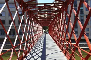 Deserted Bridge In Spain Drucke: Inside view of Eiffel bridge Gerona