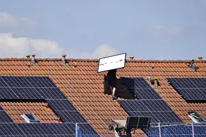 Solar Energy Installation Drucke: Installation of a solar system, Sommer, Germany