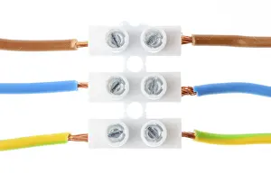 Power Supply Icon Drucke: Insulation screw joint with various cables