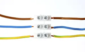 Power Supply Icon Drucke: Insulation screw joint with various cables